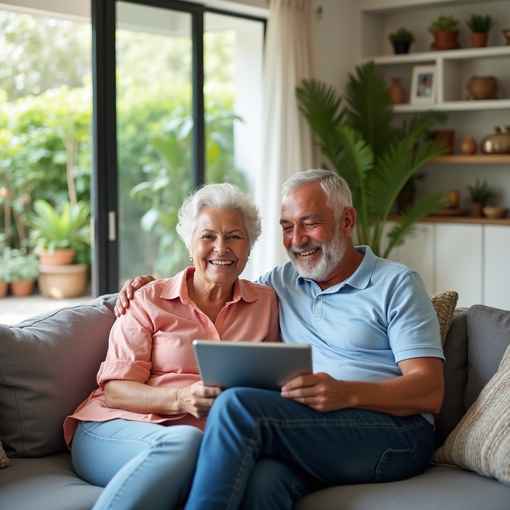 Happy retired couple